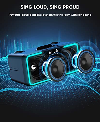 BIGASUO Portable Karaoke Machine with 2 Wireless Mics