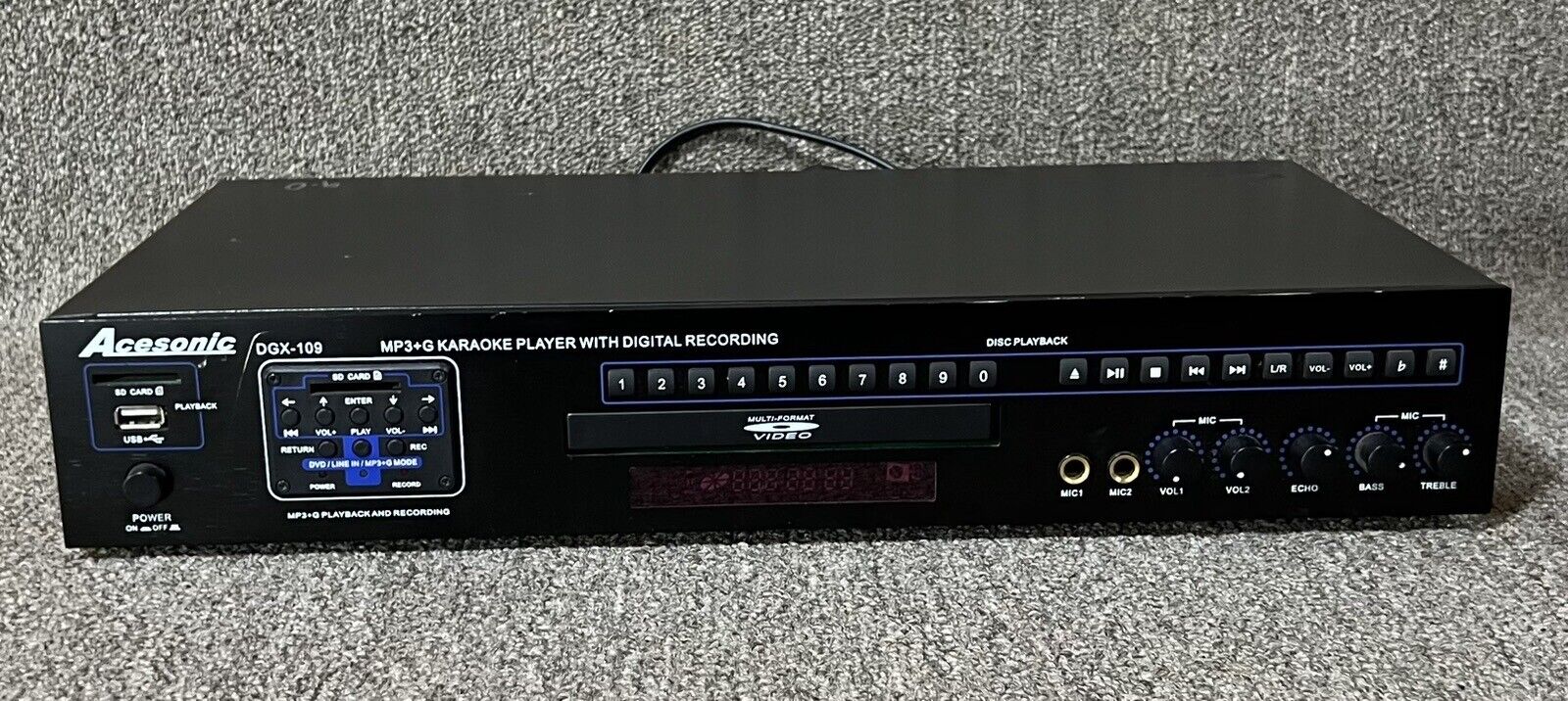 Acesonic DGX-109 USB Karaoke Player with MP3 Record