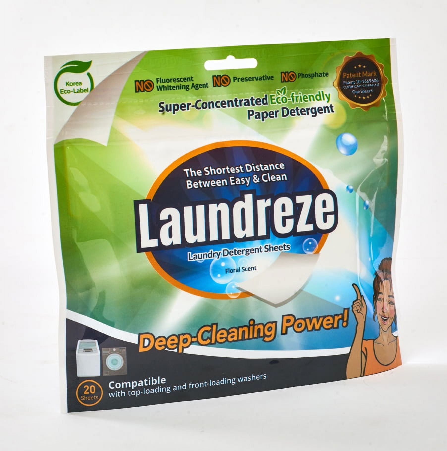 Eco-Friendly Laundry Detergent Sheets - 20 Count