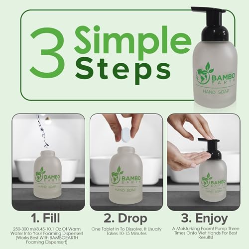 Foaming Dispenser with 6 Natural Hand Soap Tabs
