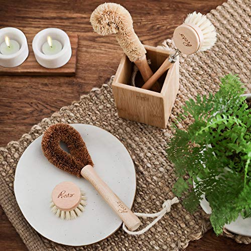 Eco-Friendly Wooden Kitchen Cleaning Brush Set