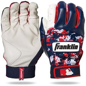 Franklin Sports Youth MLB Digi Camo Batting Gloves, White/Navy/Red, Medium