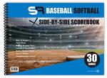 Score It Right Side By Side Baseball/Softball Scorebook – Premium Score Keeping Book – 16 Player - 30 Game Scorebook with Pitch Count, Individual Player Stats, Batting Average Chart - 11.5" x 16"