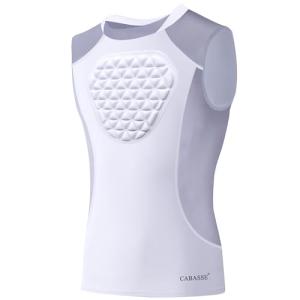 Cabasse Youth Chest Protector, Heart-Guard/Sternum Protection Shirt for Baseball, Football, T Ball, Lacrosse & Goalies (Small, White Grey)