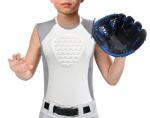 Cabasse Youth Chest Protector, Heart-Guard/Sternum Protection Shirt for Baseball, Football, T Ball, Lacrosse & Goalies (Small, White Grey)