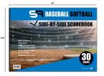 Score It Right Side By Side Baseball/Softball Scorebook – Premium Score Keeping Book – 16 Player - 30 Game Scorebook with Pitch Count, Individual Player Stats, Batting Average Chart - 11.5" x 16"