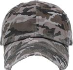 KBETHOS KBE-VINTAGE BLK-CAM Vintage Washed Cotton Baseball Cap, Black Camo