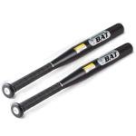 32" Baseball Bat 2Pack Weighted Steel Bats 2lbs Heavy Duty, for Adult and Youth, PU Wrapped, Black