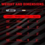 32" Baseball Bat 2Pack Weighted Steel Bats 2lbs Heavy Duty, for Adult and Youth, PU Wrapped, Black