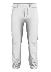 Alleson Athletic Men's Crush Premier Braided Baseball Pant, White/Black, Medium