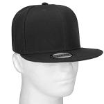 Falari Snapback Hat Cap Hip Hop Style Flat Bill Blank Solid Color Adjustable Size G201-01-Black