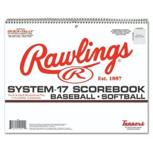 Rawlings | System-17 Baseball & Softball Scorebook | 9-Inning Scorebook for 17 Players | Spiral Binding