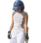 Cabasse Youth Chest Protector, Heart-Guard/Sternum Protection Shirt for Baseball, Football, T Ball, Lacrosse & Goalies (Medium, White Grey)
