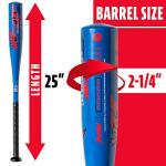 Franklin Sports Venom 1100 Official Teeball Bat - 25" (-11)