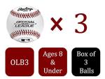 Rawlings | Official League Recreational Use Practice Baseballs | OLB3 | Youth/8U | 3 Count