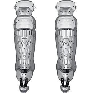 Rawlings | VELO Catcher's Leg Gaurds | Baseball | Adult 16.5" | White/Silver