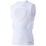 Cabasse Youth Padded Protective Shirt, Chest Rib Protector Heart Guard Sternum Shirt for Football Paintball Baseball (White, Medium)