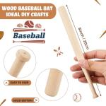 Libima 24 Pcs Mini Baseball Bats Mini Foam Sports Balls 8" Unfinished Wood Ball Bats 2" Foam Baseballs Small Party Favors for Sports DIY Craft