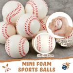 Libima 24 Pcs Mini Baseball Bats Mini Foam Sports Balls 8" Unfinished Wood Ball Bats 2" Foam Baseballs Small Party Favors for Sports DIY Craft