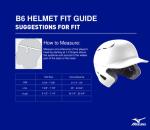 Mizuno B6 Adult Baseball Batting Helmet, Black, Small/Medium