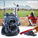 VIGEGARI Baseball Bag Softball Bat Bag - Baseball Backpack Adult with Gear Klip To Hold Baseball Glove, Baseball Essential Gear - Youth Baseball Bag for Boys, Girls, Baseball Accessories, Grey