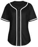 Baseball Jersey Women Shirt Button Down Blank Softball Jersey Short Sleeve Hip Hop Active Hipster Shirts