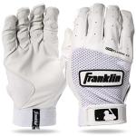 Franklin Sports Digitek Baseball Batting Gloves Pair - White/White - Adult Large
