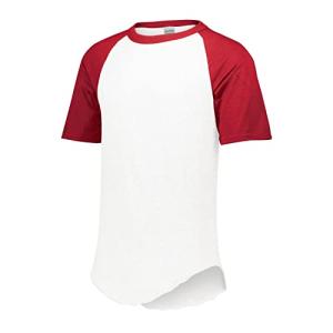 Augusta Sportswear Short Sleeve Baseball Jersey, Small, White/Red