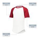 Augusta Sportswear Short Sleeve Baseball Jersey, Small, White/Red