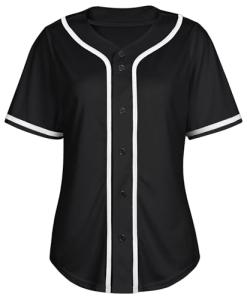 Baseball Jersey Women Shirt Button Down Blank Softball Jersey Short Sleeve Hip Hop Active Hipster Shirts