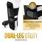 Franklin Sports Baseball + Softball Leg Guard - PRT Series Adult Shin + Foot Shield for Batting - Protective Leg + Ankle Guard with Toe Plate - Right Hand + Left Hand Hitters - Black/Gold - One Size