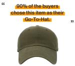 KB-LOW OLV Classic Cotton Dad Hat Adjustable Plain Cap. Polo Style Low Profile (Unstructured) (Classic) Olive Adjustable