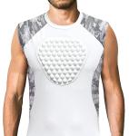 Youper Adult Padded Chest Protector Shirt, Heart-Guard/Sternum Protection for Baseball, Football, Lacrosse & Goalies (Medium, White/Camo)