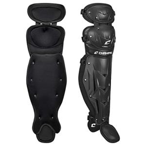 Champro Optimus MVP Double Knee Baseball Catcher’s Leg Guards, 16.5" Length, Black, CG100B