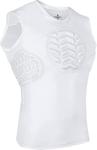Exxact Sports Youth Baseball Chest Protector, Padded Sternum Rib Heart Guard Shirt, Softball Chest Protector Girls Youth (White Chest & Rib Protector, YM)
