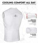 Exxact Sports Youth Baseball Chest Protector, Padded Sternum Rib Heart Guard Shirt, Softball Chest Protector Girls Youth (White Chest & Rib Protector, YM)