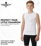 Exxact Sports Youth Baseball Chest Protector, Padded Sternum Rib Heart Guard Shirt, Softball Chest Protector Girls Youth (White Chest & Rib Protector, YM)