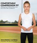 Exxact Sports Youth Baseball Chest Protector, Padded Sternum Rib Heart Guard Shirt, Softball Chest Protector Girls Youth (White Chest & Rib Protector, YM)
