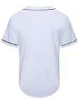 SHIJIXING Blank Plain Baseball Jersey Shirt, Short Sleeve Button Down Shirts, Hip Hop Sports Uniform for Men and Women Adult(L, White)