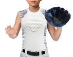 Cabasse Youth Chest Protector, Heart-Guard/Sternum Protection Shirt for Baseball, Football, T Ball, Lacrosse & Goalies (Medium, White/Camo (Crewneck))