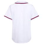 DEHANER Plain White Baseball Jersey - Men Women, Hip Hop Hipster Button-Up, 90s 00s Streetwear, Red/Navy Stripe, Size Large