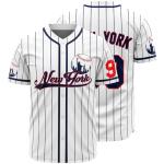 ETKWQPG Stitched 99 Baseball Jerseys 90s Hip Hop Button Down Baseball Shirts for Party Xmas (White, Size XL)