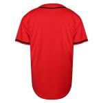 Mens Blank Plain Baseball Jersey Button Down Shirts Sports Hip Hop Hipster Jersey S-3XL(Red,Medium)