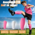 XZQTIVE Soccer Shin Guards Shin Defender for Kids Youth Adult, Ski Shin Guards Calf Compression Sleeve with Honeycomb Shin Pads
