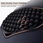 COOLOMG Mens Padded Compression Shirts Baseball Chest Rib Protector Football Rugby Softball Heart Sternum Guard Black M