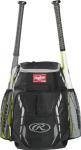 Rawlings | R400 Backpack Equipment Bag | Black (16" H x 12" L x 7.5" D )