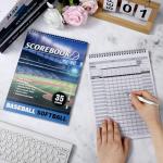 Qilery 2 Pcs Baseball Scorebook Softball Score Keeping Book 35 Games Score Book Large Print Baseball Scorebook Official College Coaching Accessories for Stats Scorekeepers, 11.6 x 8.3''(Stylish)