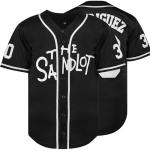 The Sandlot Benny The Jet Rodriguez Michael Squints Palledorous Alan Yeah-Yeah McClennan Bel Air 3D Print Baseball Jersey (X-Large, 30-Black)