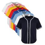 Youth Baseball Jersey Blank Boys T Shirt Button Down Hip Hop Fashion Sport Shirts Tops for Girls S-XL (Large,Youth Navy)