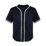 Youth Baseball Jersey Blank Boys T Shirt Button Down Hip Hop Fashion Sport Shirts Tops for Girls S-XL (Large,Youth Navy)
